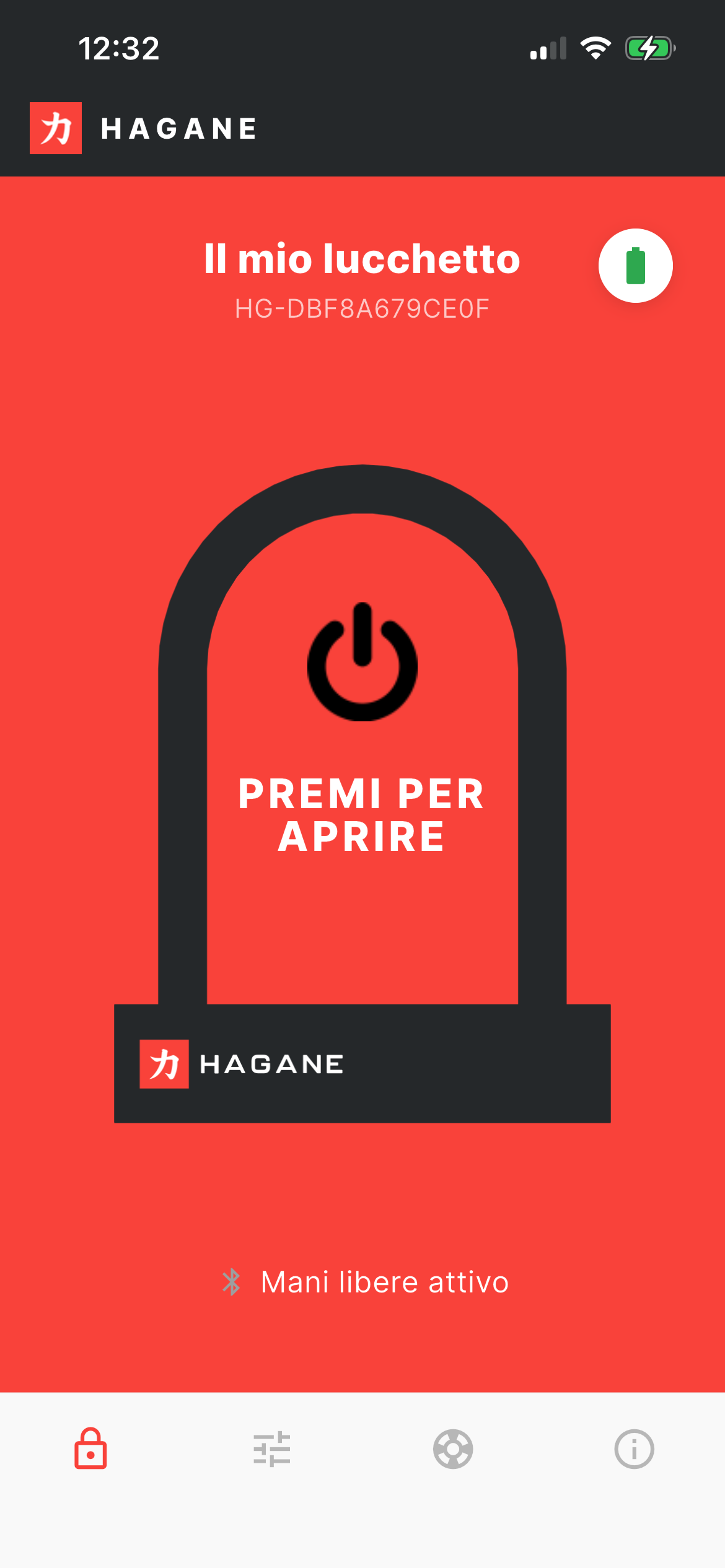 App Hagane: registra il lucchetto